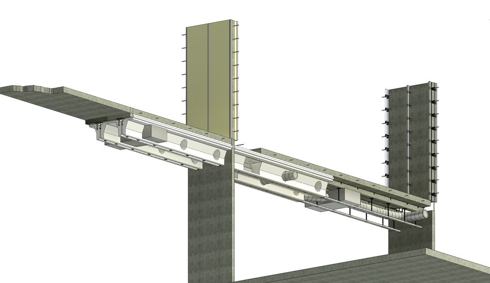 Render of the wall in section