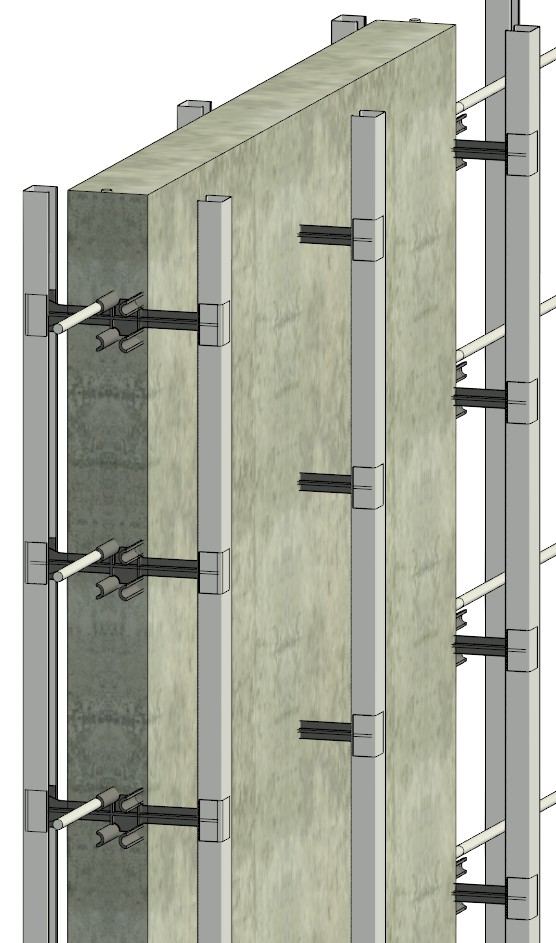 Render of ties through a tilt panel