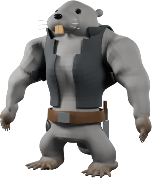The CTBS beaver, the company mascot (3D render)