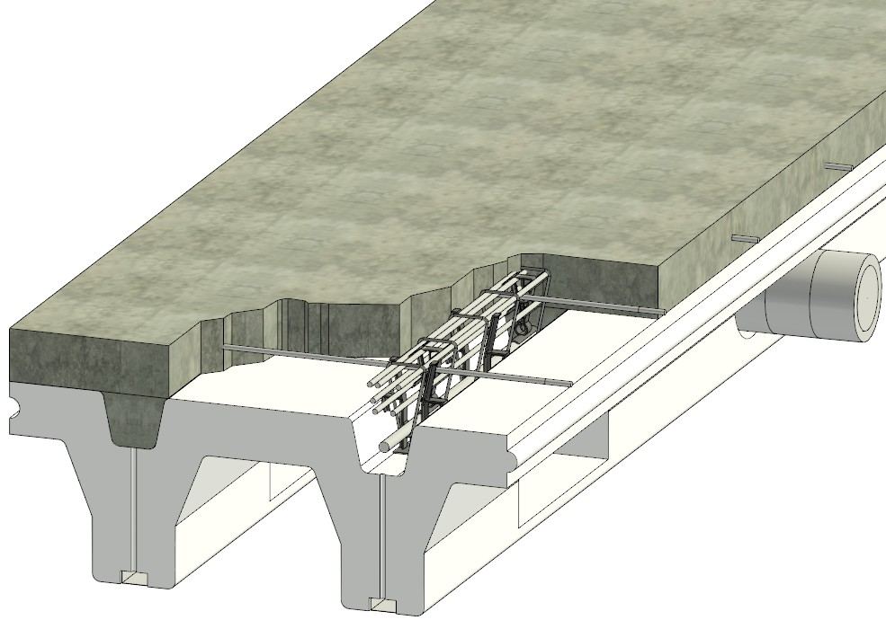 Render of the foam form under a finished deck