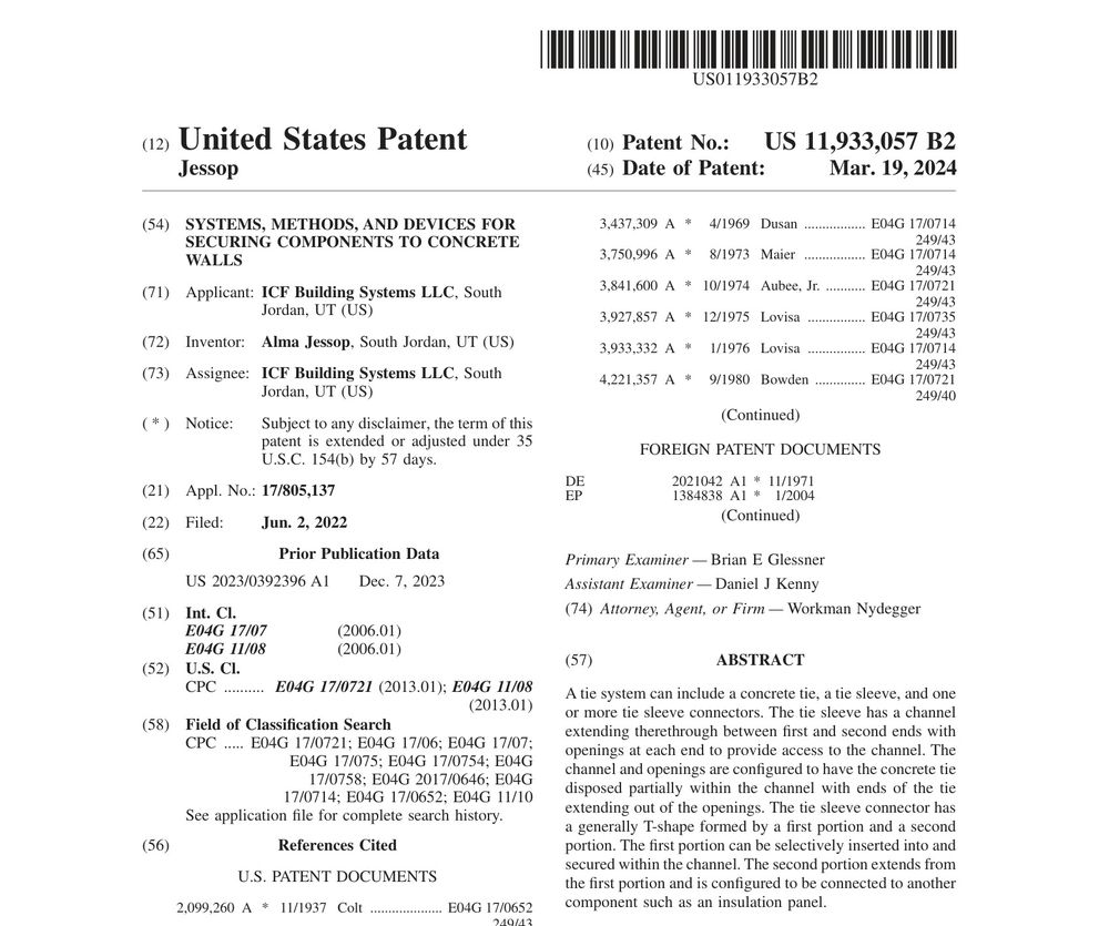 Front page of U.S. Patent 11,933,057 B2