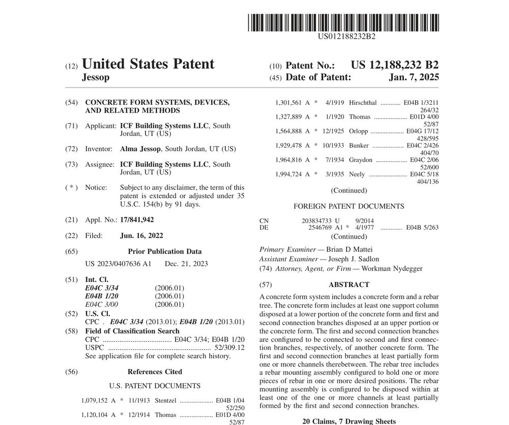 Front page of U.S. Patent 12,188,232 B2