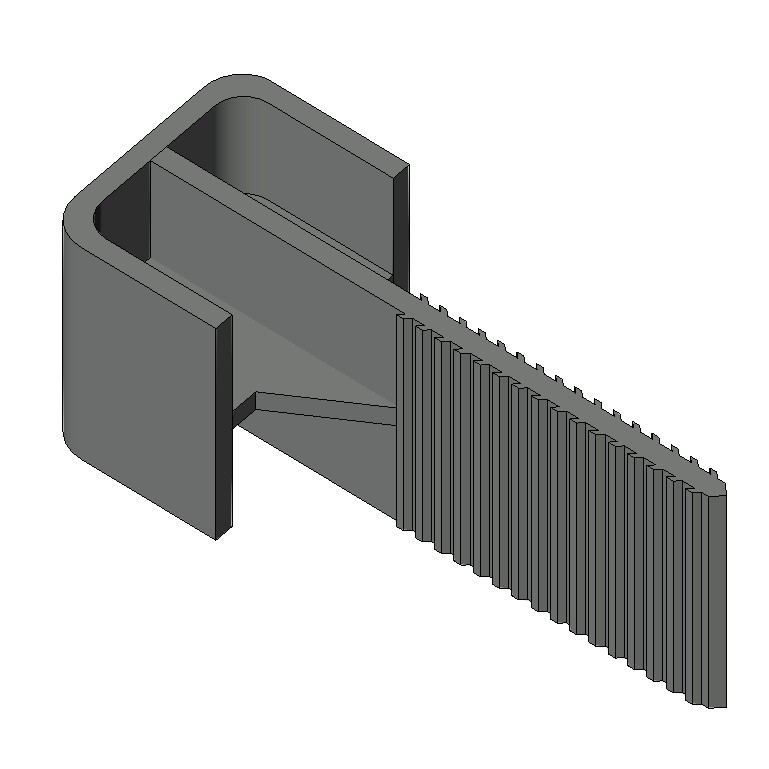 Render of the metal-stud head tie