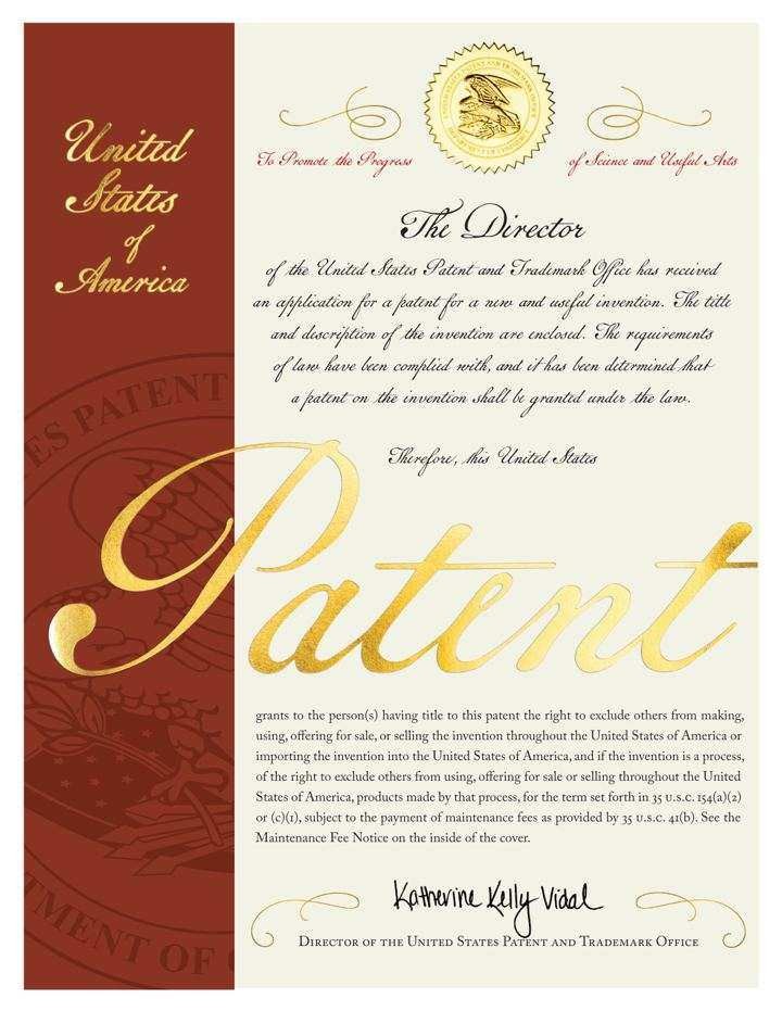 US 11,933,057 B2 certificate