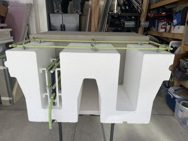 CD-24 prototype form with the rebar cage set on the hardware. 14 May 2023.