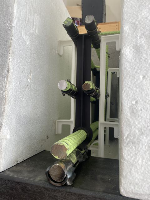 Rebar tree prototype inside the foam form.